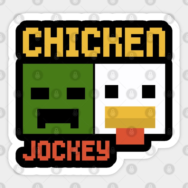 Chicken-Jockey-Zombie & Chicken Pixel Art Sticker by Megadorim